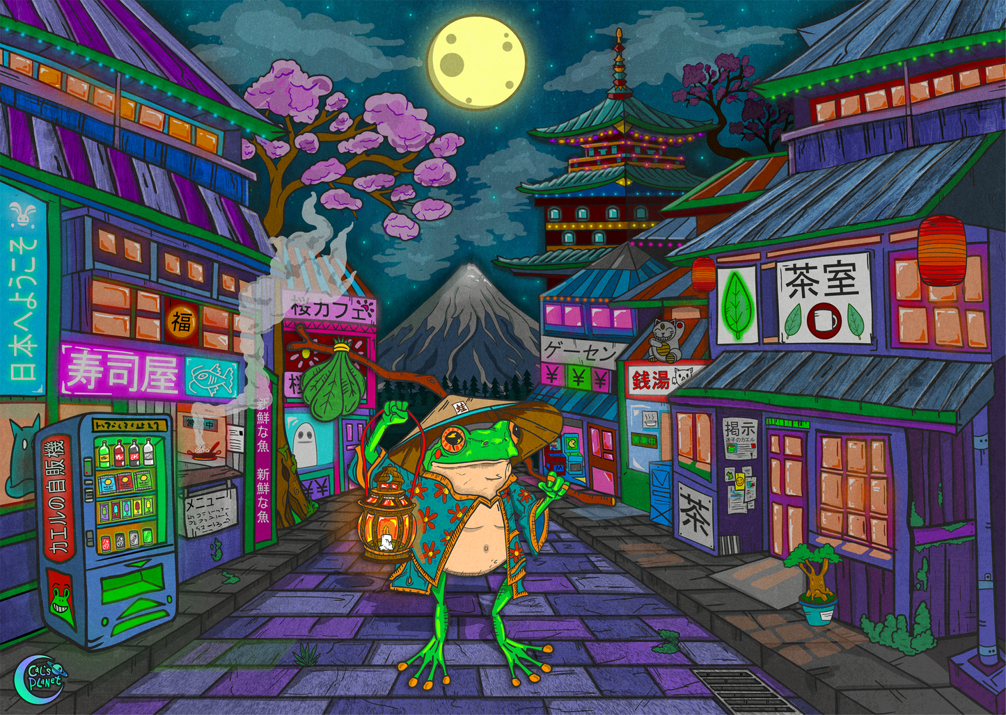 Tokyo Glow Frog Print