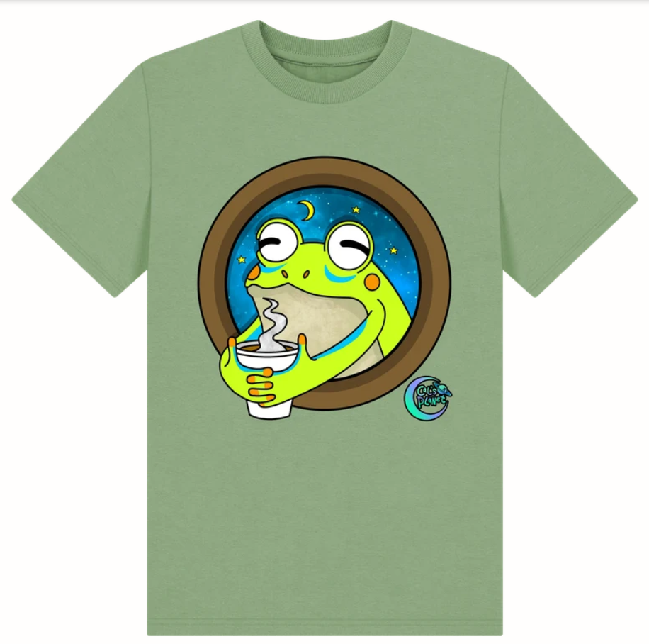 Kids Rainy Day Frog Cafe T-shirt