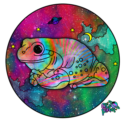 Cosmic Frog- Front & Back Print  T shirt