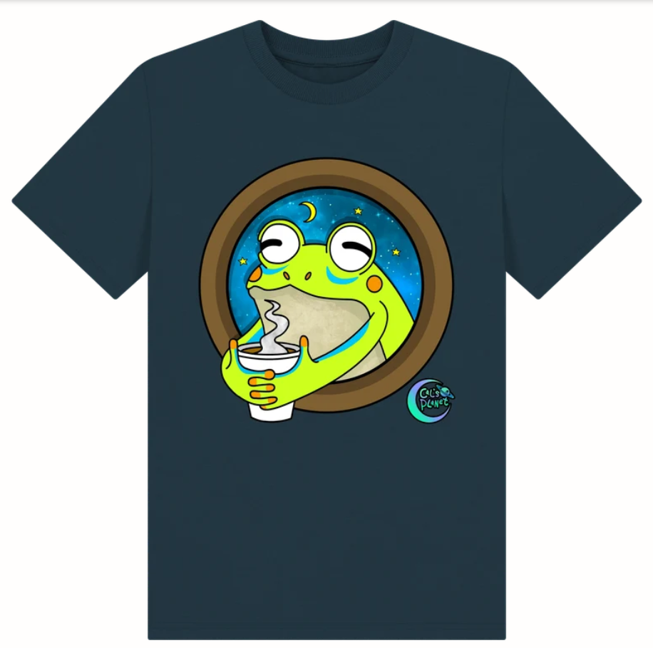Kids Rainy Day Frog Cafe T-shirt