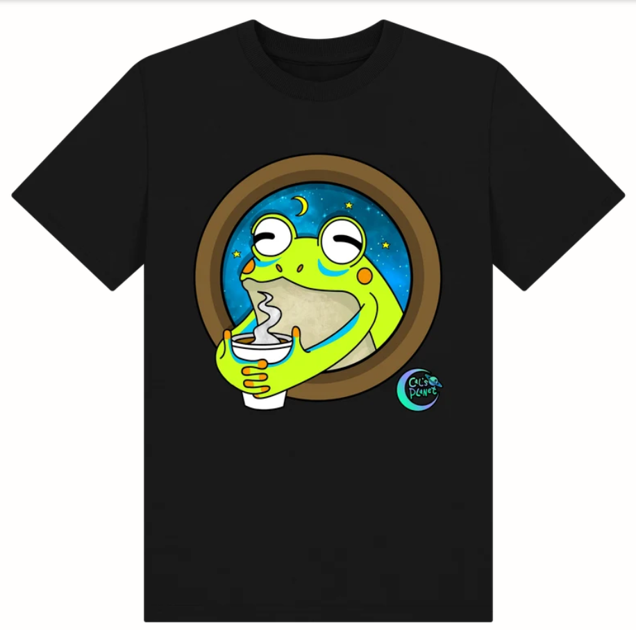 Kids Rainy Day Frog Cafe T-shirt